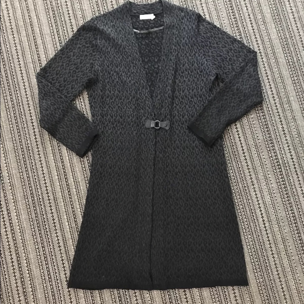 Calvin Klein Long Leopard Sweater Jacket M